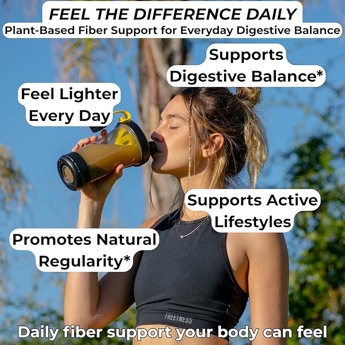 Plant-Based Fiber Blend Powder – Daily Fiber Supplement with Flaxseed Soluble &amp Insoluble Fiber for Digestive Balance &amp Regularity Natural Pineapple Flavor 30 Servings (450g)