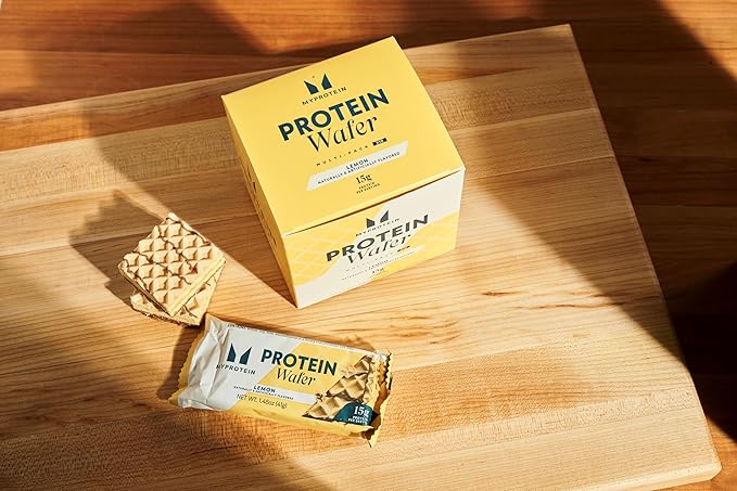 Myprotein Protein Bars Crispy Protein Wafers 15g High Protein Snacks Box of 10 Lemon Wafers Packs Milk &amp Whey Protein Isolate Light &amp Crunchy