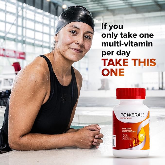 Basic Brands PowerAll Multivitamin &amp Mineral Supplement – Supports Immune Health Eye &amp Circulatory Health for Adults – High Potency Formula with Lutein L-Glutathione &amp Vitamin K 90 Cou