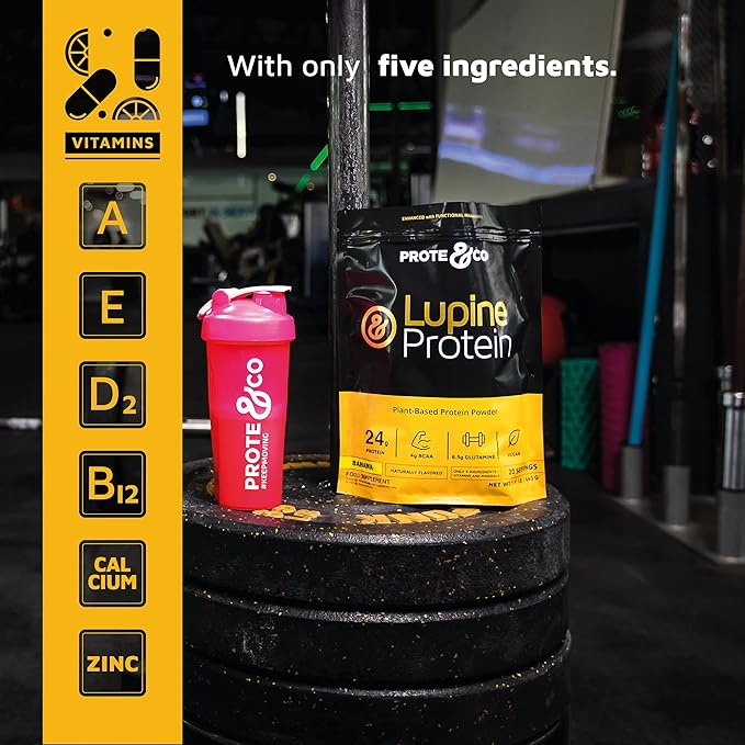 Prote&ampCo Lupin Protein - 24g of Vegan Plant Based Protein Powder. Non GMO No Added Sugar Lactose Free Gluten Free Soy Free. 20 Servings - Banana