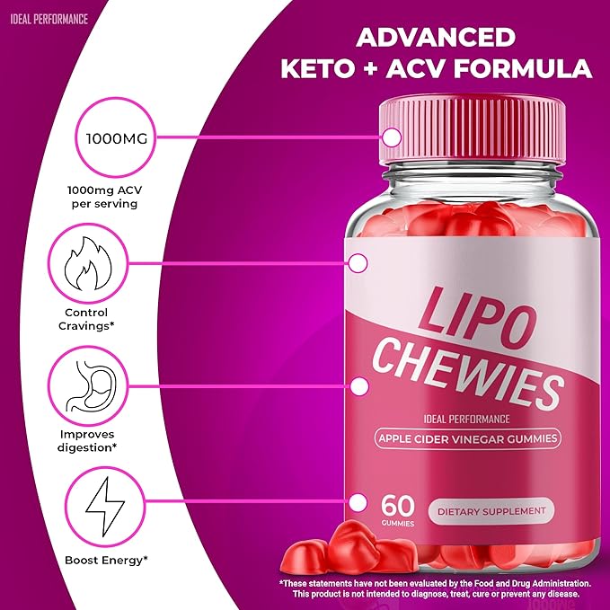 Lipo Chewies Brazillian Gummies Lipo Chewies Keto ACV Keto Supplement Gummies - Maximum Strength All Natural Support Formula Keto+ACV Advanced Formula LipoChewies Keto Gummy Reviews (2 Pack)