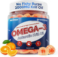 Liposomal Antarctic Krill Oil Omega 3 Gummies 2000mg - Cellular Level Absorption Omega-3 with EPA DHA &amp Astaxanthin - Antioxidant &amp Brain Support - Fish Oil Supplements Alternative - 60 Count