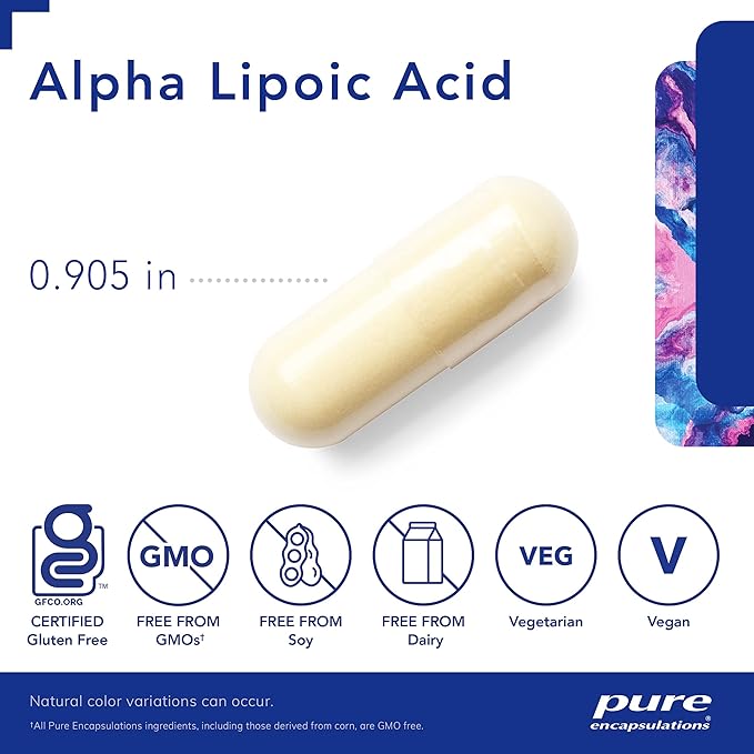 Pure Encapsulations Alpha Lipoic Acid 600 mg - ALA Supplement for Liver Support Antioxidants Nerve Health Cardiovascular Health &amp Carbohydrate Support - Premium Alpha Lipoic Acid - 60 Capsules
