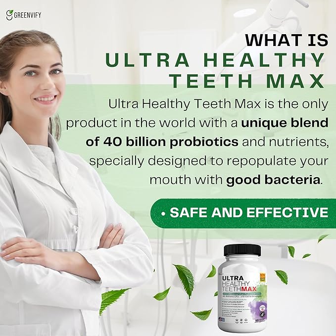 Ultra Healthy Teeth Max Probiotic Supplement 40 Billion CFU 60 Capsules Advanced Oral Health Formula (5)