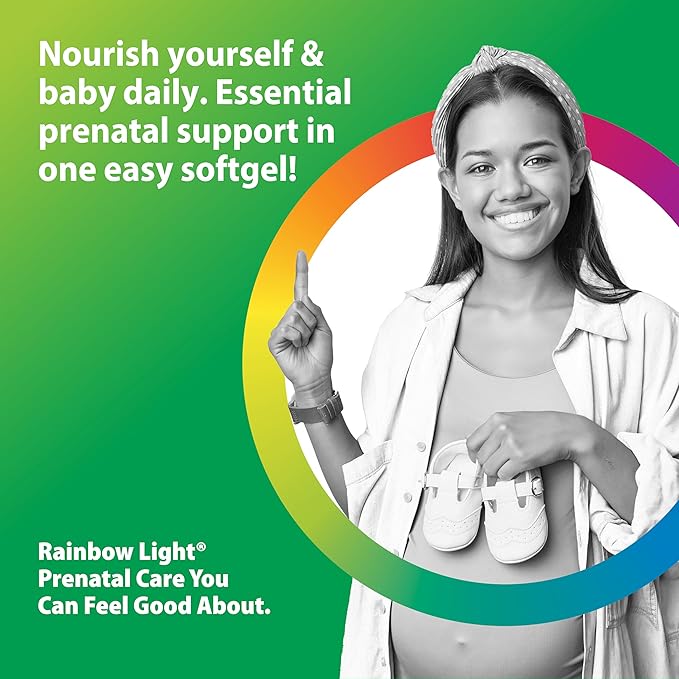 Rainbow Light Prenatal DHA Vitamins for Women | 60 Softgels | Omega 3 Fish Oil (DHA &amp EPA) | Supports Mom &amp Baby’s Health from Conception to Nursing