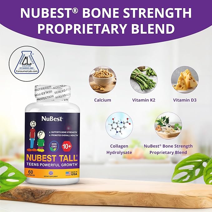 NuBest Bundle Tall 10 Tall | Height Growth Support for Kids &amp Teens | Calcium Vitamins D3 K2 Collagen &amp Herbs | Bone Strength Focus &amp Development