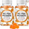 Prebiotic Probiotic &amp Postbiotic Gummies for Women Men &amp Kids Children - High Potency 5 Billion CFU - Sugar-Free &amp Gluten 60 Count (Pack of 2)