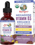MaryRuth Organics Vitamin D3 Liquid Drops | Megadose 4000 IU | USDA Organic Liquid Vitamin D Spray for Adults &amp Kids | Immune Support &amp Bone Health | Vegan | Gluten Free | Non-GMO | 30 Serving