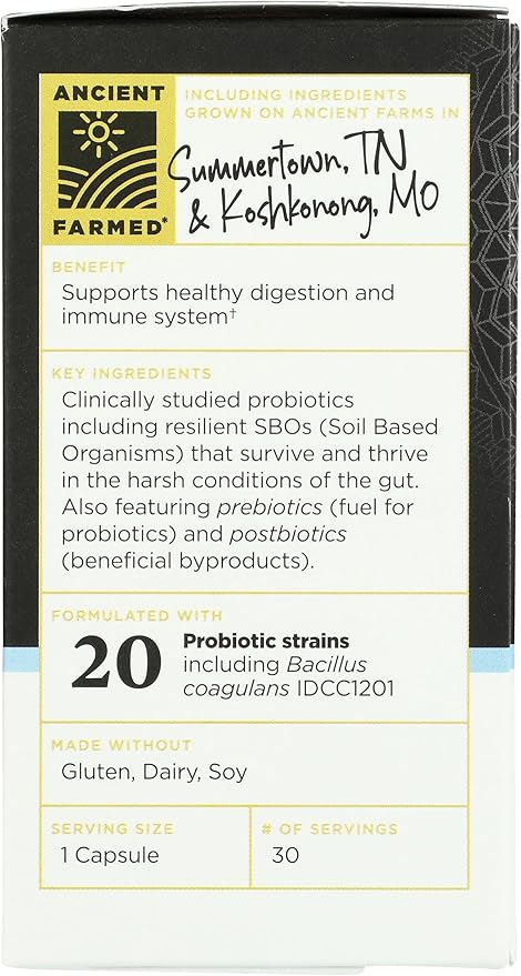ANCIENT NUTRITION Organic Daily Probiotics 25B 30 CT