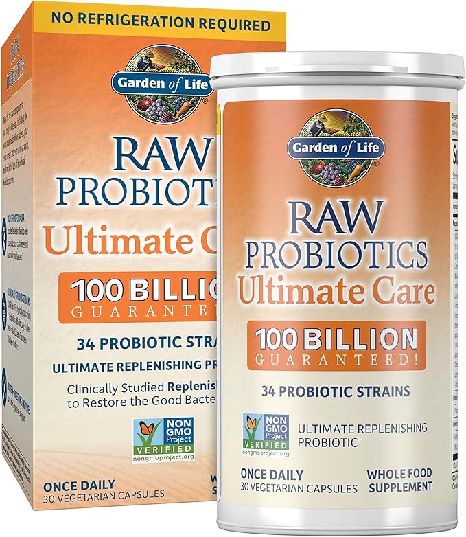 Garden of Life Dr. Formulated Probiotics Platinum Series 200 Billion CFU + Raw Probiotics 100 Billion CFU 34 Strains