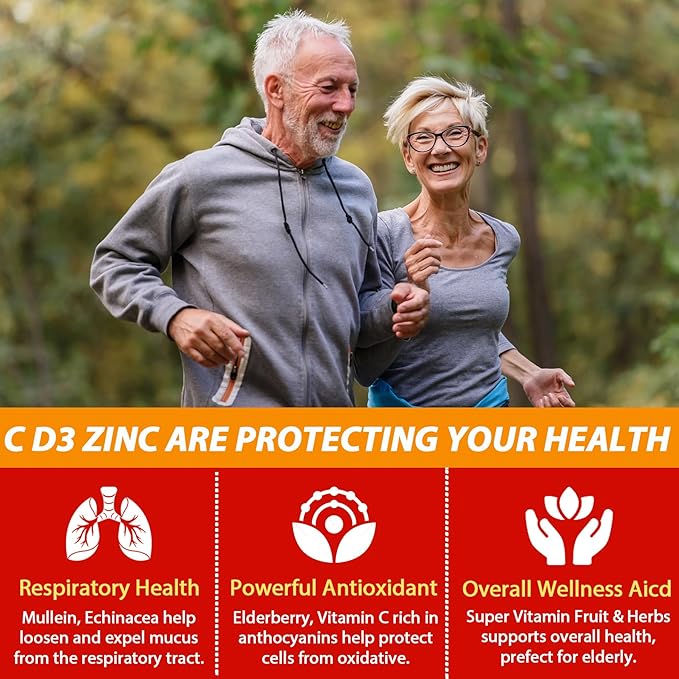 Bundle: Vitamin C + D3 + Zinc Gummies for Adults 50 + &amp Vitamin K2 Gummies