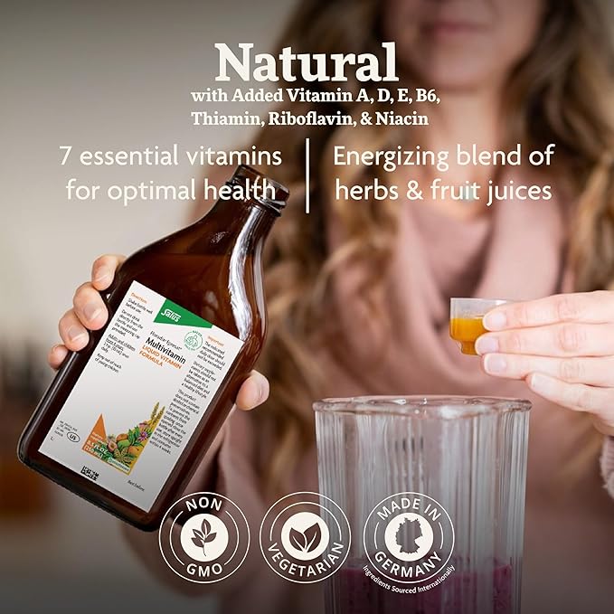 Floradix Epresat Adult Liquid Multivitamin - Herbal Supplement - Daily Supplement with Vitamin A D B6 Milk Thistle &amp More - Supports Energy &amp Liver Health - Vegetarian Non-GMO - 8.5 fl oz