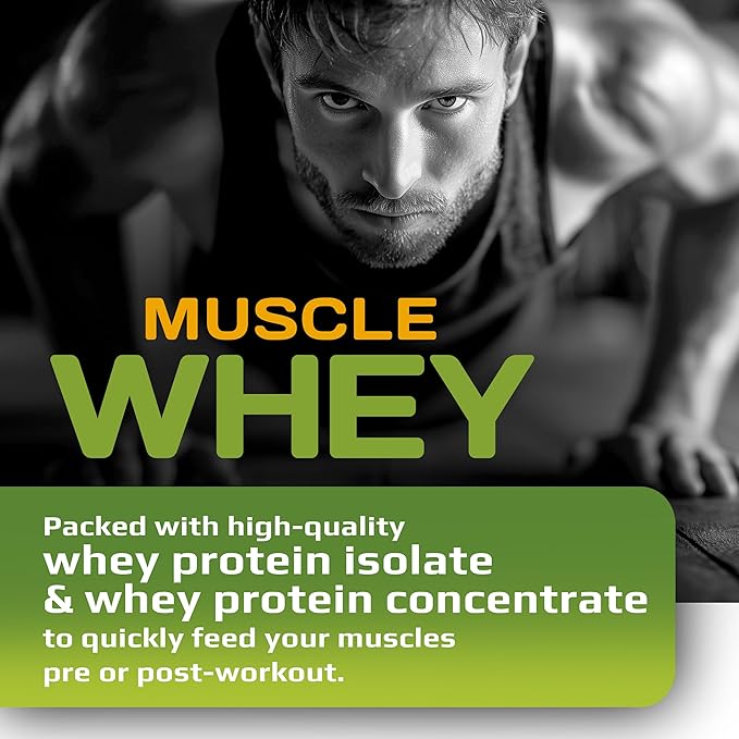 MFL Muscle Whey Protein 2 lbs l 26g of Protein l 8g BCAAs l 6g Glutamine l Low Carbs l 28 Servings (Chocolate Lava)