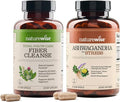 NatureWise [1] Total Colon Care Fiber Cleanse - Natural Laxative - 60 Capsules[30-Day Supply] + [1] Ashwagandha for Stress + GABA &amp L-Theanine - 60 Capsules[30-Day Supply]