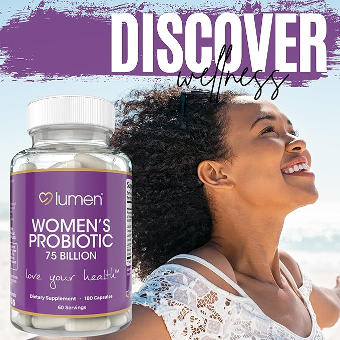 Lumen Naturals Women's Probiotic 75 Billion CFU - Multiple Strains - Maktrek Technology - 180 Count - 60 Servings (180 Count (Pack of 1))