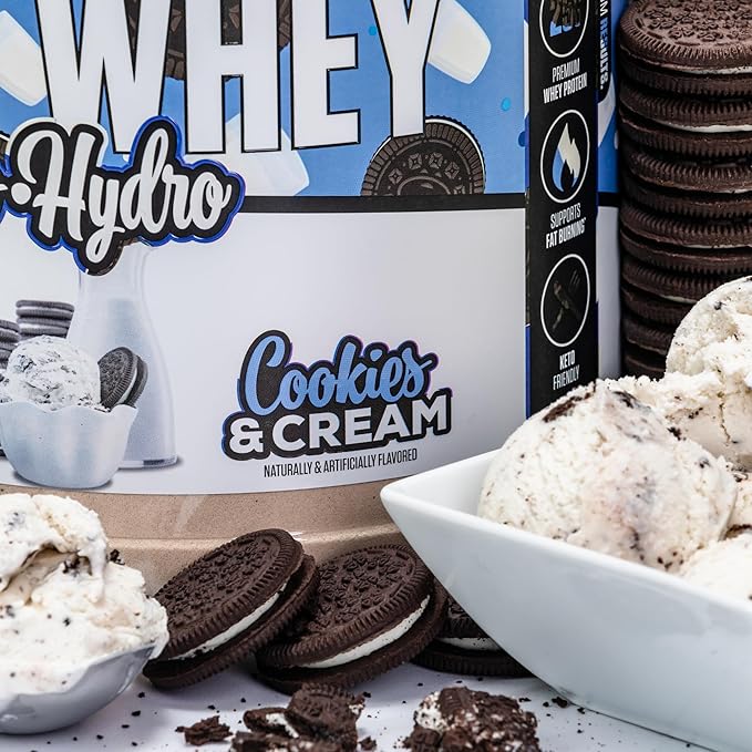 MuscleSport Lean Whey Revolution™ Whey Protein Isolate with Hydrolyzed Whey - Low Calorie Low Carb Low Fat Incredible Flavors - 25g protein per scoop (2lb Cookies N Cream)