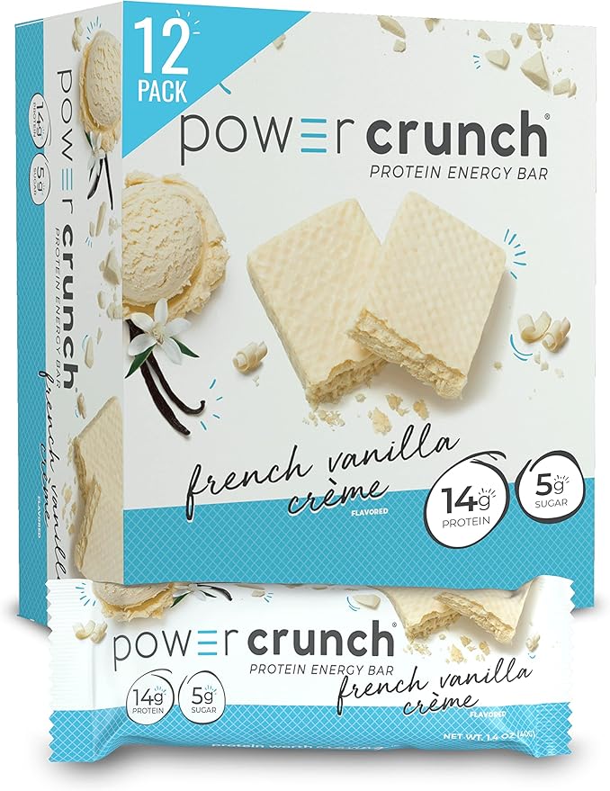 Power Crunch Protein Wafer Bars French Vanilla &amp Strawberry Crème 1.4 Ounce (12 Count) Bundles