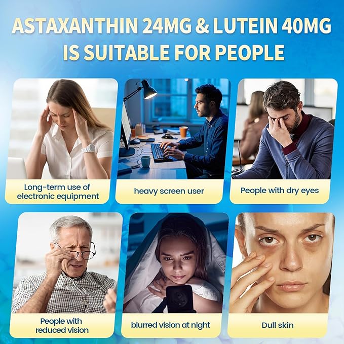 VivoNu 14-in-1 Astaxanthin 24mg &amp Lutein 40mg with Zeaxanthin Supplements 12 Month Supply 360 Softgels 2 Bag