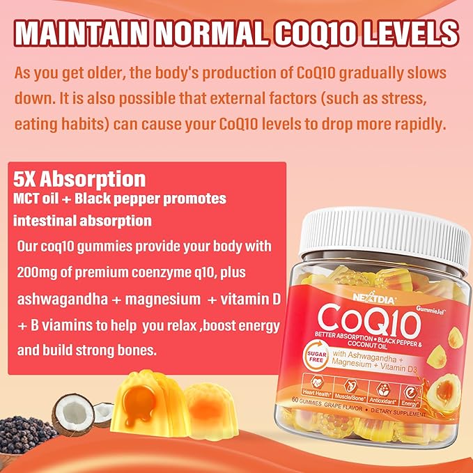 Sugar Free C + D3 + Zinc Immune Gummies + Sugar Free CoQ10 200mg Filled Gummies