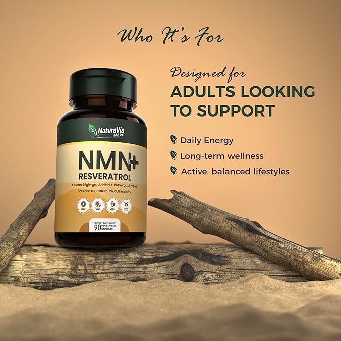 NMN Capsules with Resveratrol – High-Purity Formula – &gt99.7% Purity – Third-Party Tested – Made in USA – 500mg Nicotinamide + 100mg Resveratrol – 90 Capsules