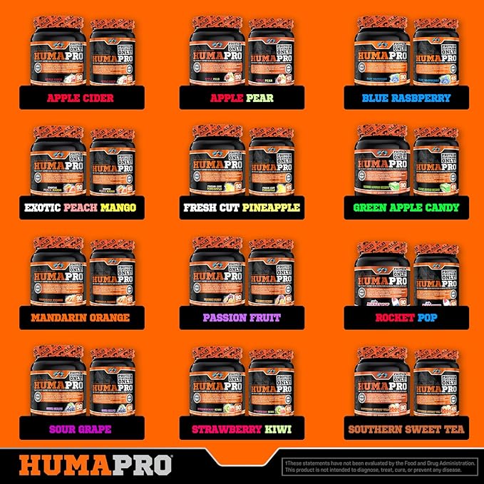 Humapro | Amino Acids Protein Matrix for Humans | 99% Utilization for Lean Muscle | Vegan Gluten Free | 334g / 45 Servings (Mandarin Orange)