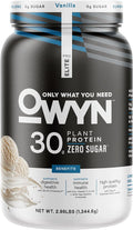 OWYN Only What You Need Pro Elite Vanilla Flavored Protein Powder 32g Protein 0g Sugar 4g Fiber High Protein Dairy Free Gluten Free Plant Based Protein Powder 2.9LB