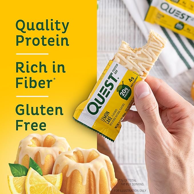 Quest Nutrition Birthday Cake Protein Bars High Protein Low Carb Gluten Free Keto Friendly 12 Count &amp Lemon Cake Protein Bars High Protein Low Carb Gluten Free Keto Friendly 12 Count