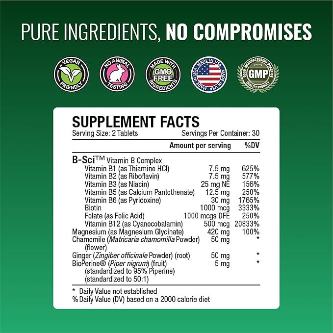 Approved Science Cramprin - High Absorption Magnesium Vitamin B Complex BioPerine - Muscle Cramps - 1 Month Supply - 60 Capsules - Vegan