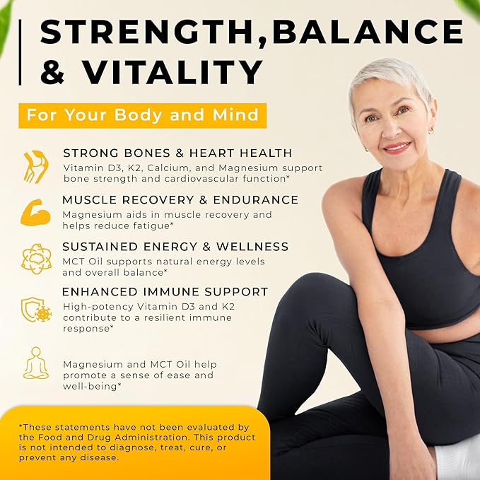 Liquid Vitamin D3 K2 A + Magnesium Gummies - Immune &amp Relaxation Support