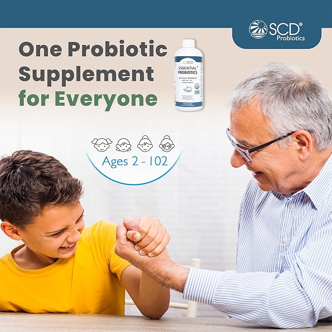 SCD Probiotics SCD Essential Probiotics for Women Men Kids and Toddlers Live Probiotic for Digestion and Immunity Gut Health Liquid Probiotic Supplement with 11 Strains – 16.3 fl oz (3 Pack)