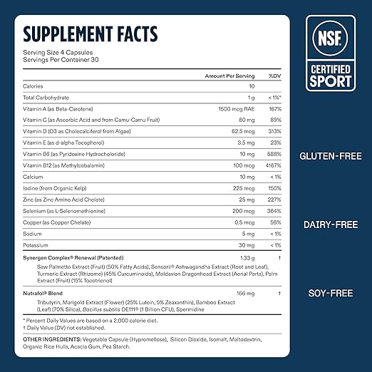Nutrafol Men 50+ Hair Growth Supplements Clinically Tested for Visibly Thicker Hair and Scalp Coverage #1 Dermatologist-Recommended Hair Growth Supplement Brand - 1 Month Supply 1 Refill Pouch