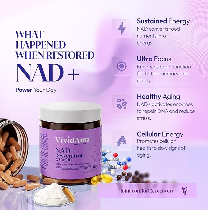 NAD Supplements for Women - Radiance Formula with Resveratrol CoQ10 Turmeric &amp BioPerine - Cellular Renewal Supplement for Women - NMN Alternative - 60 Capsules