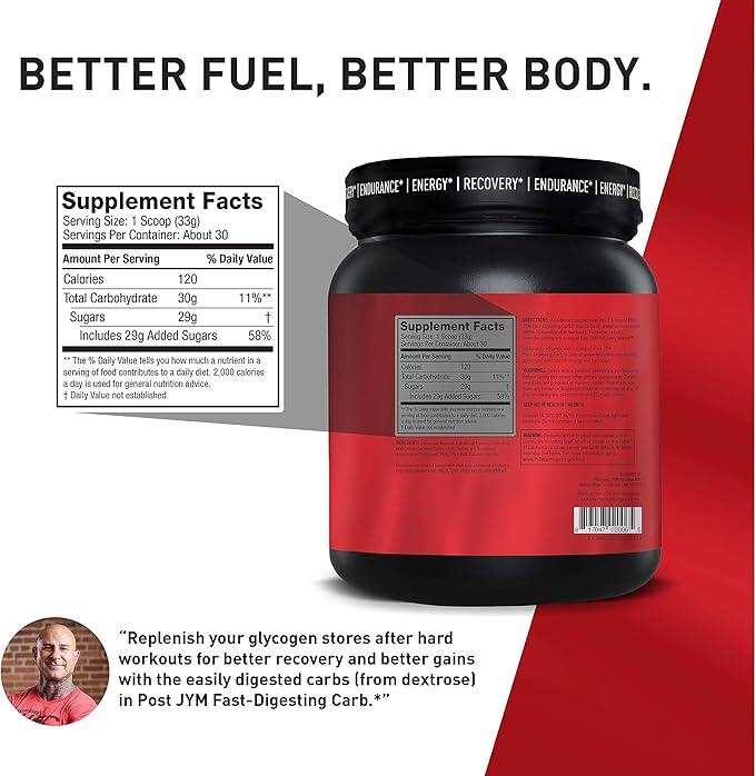 Omega JYM Fish Oil 2800mg &amp Post JYM Fast Carbs for Muscle Growth &amp Recovery