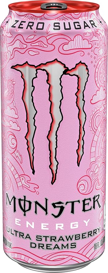 Monster Energy Ultra Strawberry Dreams Sugar Free Energy Drink 16 Ounce | Pack of 15