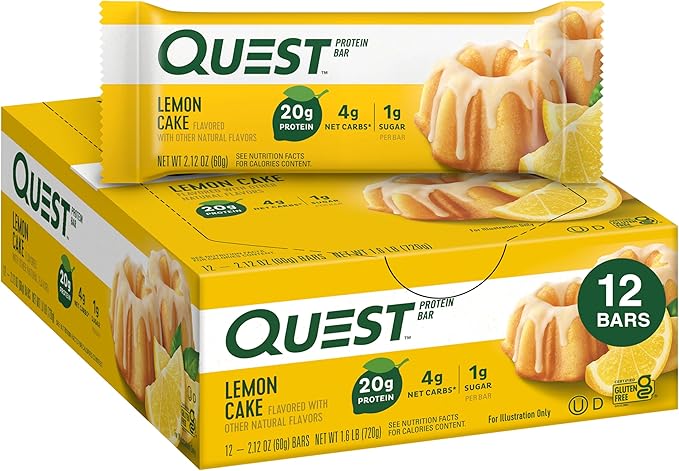 Quest Nutrition Birthday Cake Protein Bars High Protein Low Carb Gluten Free Keto Friendly 12 Count &amp Lemon Cake Protein Bars High Protein Low Carb Gluten Free Keto Friendly 12 Count