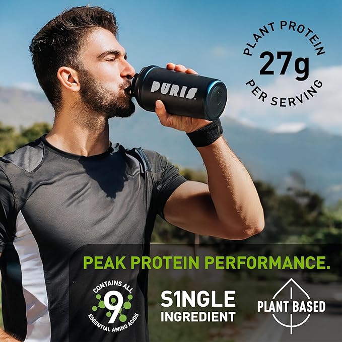 PURIS Organic Pea Protein Powder – USDA Organic Vegan Protein | 27g Plant Protein Per Serving | Non-GMO Gluten-Free Soy-Free | Clean Label | Smooth Taste | 2 lb (3 Pack)