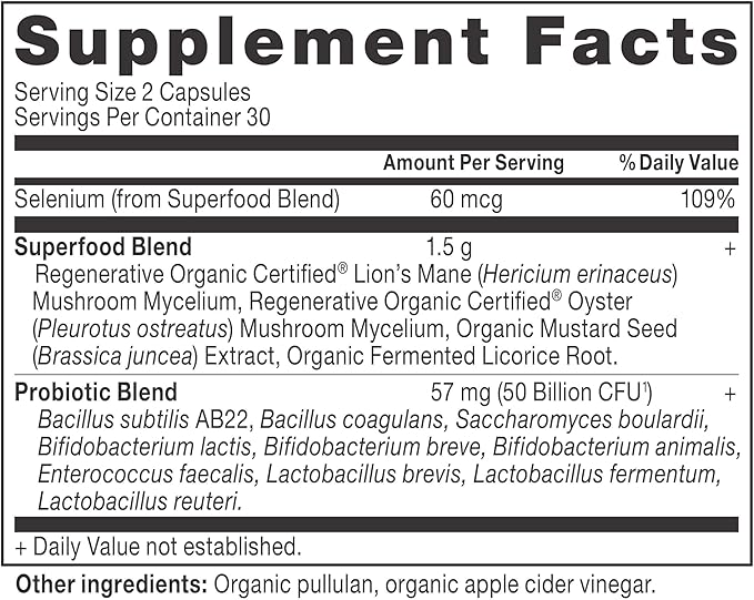 Ancient Nutrition Regenerative Organic Certified Probiotics for Gut Recovery Probiotics Gut Recovery for Healthy Digestion and Immune System Function Support 50 Billion CFUs* Per Serving 60 Count