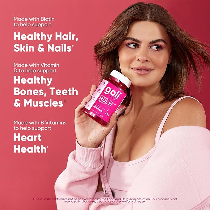 Goli Women's Multi Gummies - Complete Daily Multivitamin with All 13 Essential Vitamins Biotin Zinc - Supports Hair Skin Nails Immune System - Vegan Non-GMO - 60 Count (2 Pack)