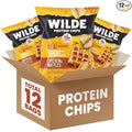 WILDE Protein Chips Chicken &amp Waffles High Protein Snacks for Adults Keto Chips Gluten Free Low Carb Snack Box Made with Real Ingredients 1.34oz Bags Pack of 12