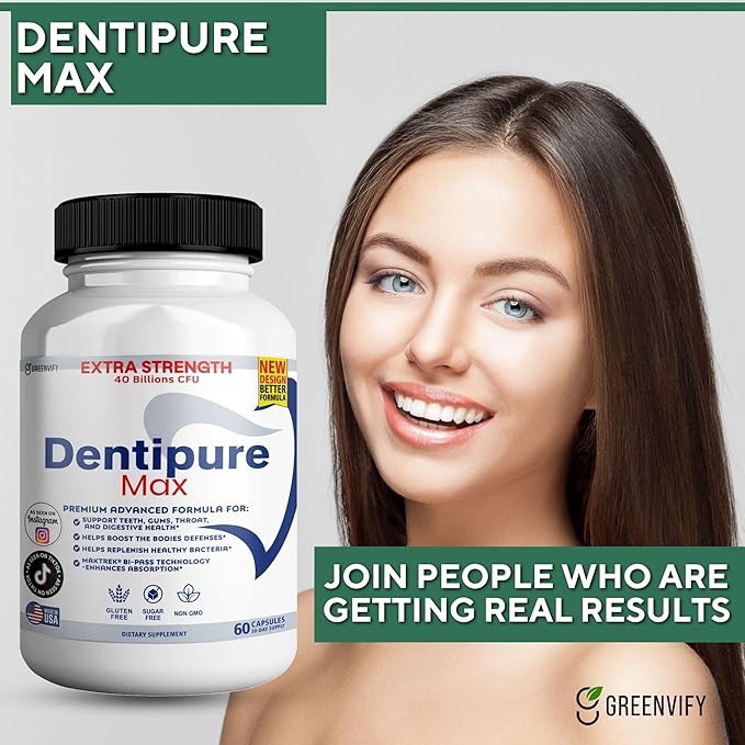 Dentipure Max Probiotic Supplement 40 Billion CFU 60 Capsules Supports Teeth and Digestive Health (2)
