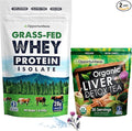 Opportuniteas Grass Fed Unflavored Whey Protein &amp Liver Detox Matcha Tea - Support Your Muscles While Cleansing Your Liver - Bundle