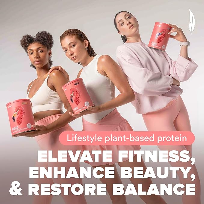 BIRDMAN Fitmingo Vegan Protein Powder with Inositol Collagen Boosters Hyaluronic Acid and Vitamins | Low Carb Dairy Free Low Calorie | 23g Plant Based Blueberry Protein Powder with Myo-Inositol