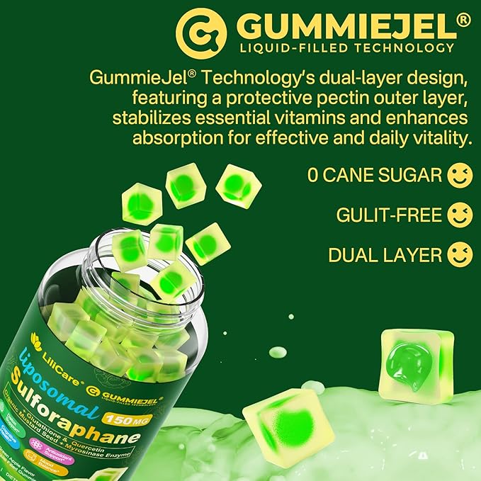 1 Pack Plant Based Calcium Gummies &amp Sulforaphane with Glutathione Gummies