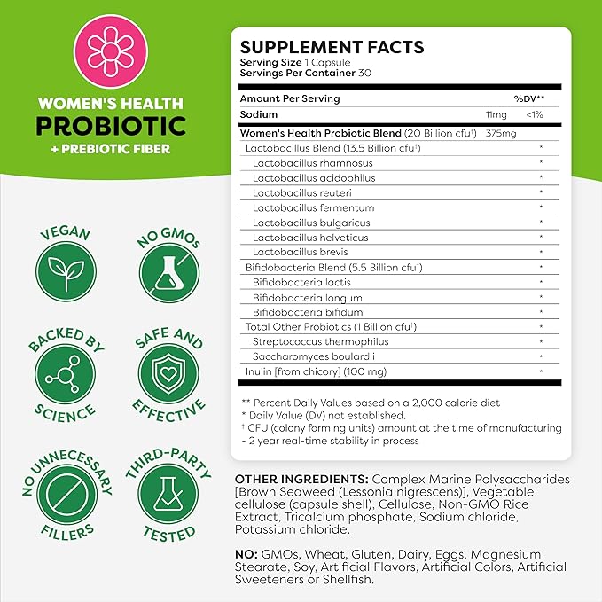 Probulin Women’s + Daily Care Probiotic Bundle – Vaginal Digestive &amp Immune Health – 2-Pack Vegan 10 &amp 20 Billion CFU 30 Count Each