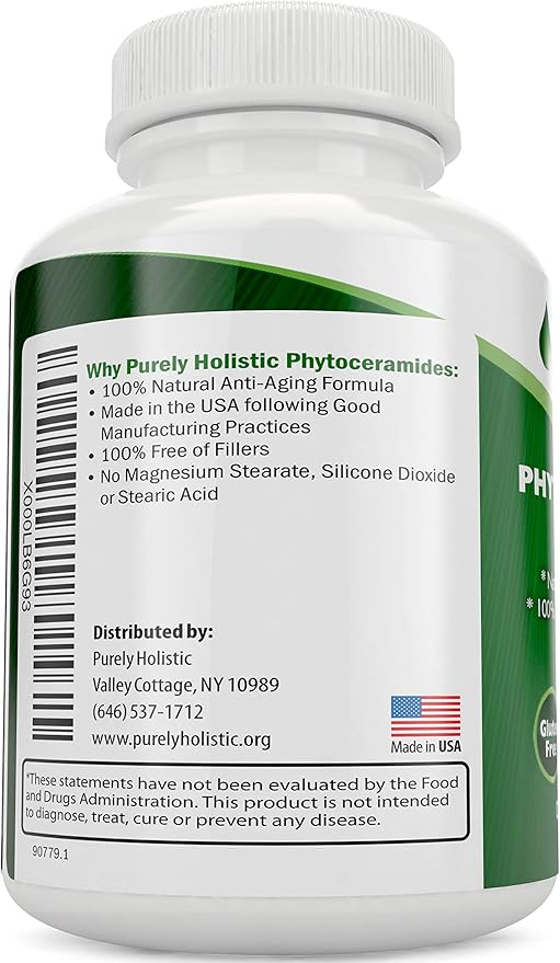 Purely Holistic Resveratrol 1450mg + Phytoceramides Skin Therapy - Vegan Bundle - 180 + 60 Capsules - Packed with Potent Antioxidants - Made in USA