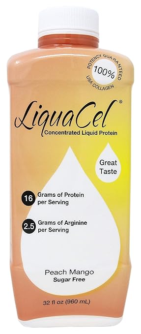Liquacel Liquid Protein Sugar Free Peach Mango 1 X 32oz Bottle Set of 3