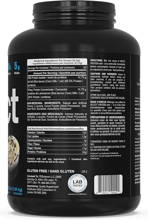 PEScience Select Protein Powder Whey and Casein Blend Lean Protein Powder for Women and Men Low Calorie Low Carb Keto Friendly Gluten Free Frosted Chocolate Cupcake - 55 Servings