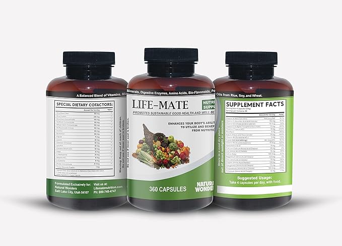 Natural Wonders Life Mate – Multivitamin Supplement | Prenatal Multi-Vitamins for Women with Nutritional and Immune Support | Energy Supplements for Men &amp Women (360 Capsules)