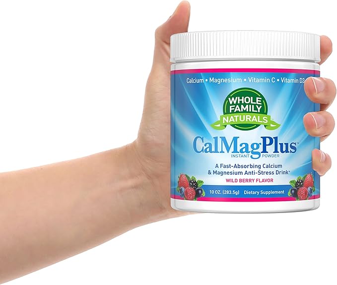Calcium Magnesium Powder Supplement - CalMag Plus with Vitamin C &amp D3 - Supports Relaxation Sleep &amp Muscle Recovery - Natural Calm Calcium &amp Magnesium Powder - Stress Relief Cal Mag