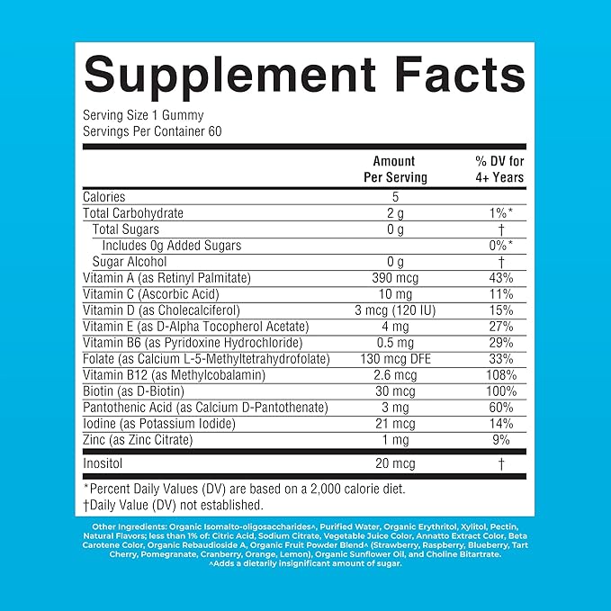 MARYRUTH'S Kids Vitamins | Multi | Sugar Free | 2 Month Supply | Kids Multivitamin Gummies for Ages 2+ | Vegan | Only 1 Gummy a Day | 60 Count